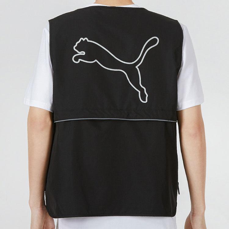 Puma Alphabet Logo Utility-Weste mit mehreren Taschen Herren Oberbekleidung Schwarz 537224-01