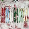 10Pcs Christmas -Themed Retractable Ballpoint Pens - Multicolor Soft Grip Pens with Random Christmas Tree Designs, Fine Point, Ideal for Students and