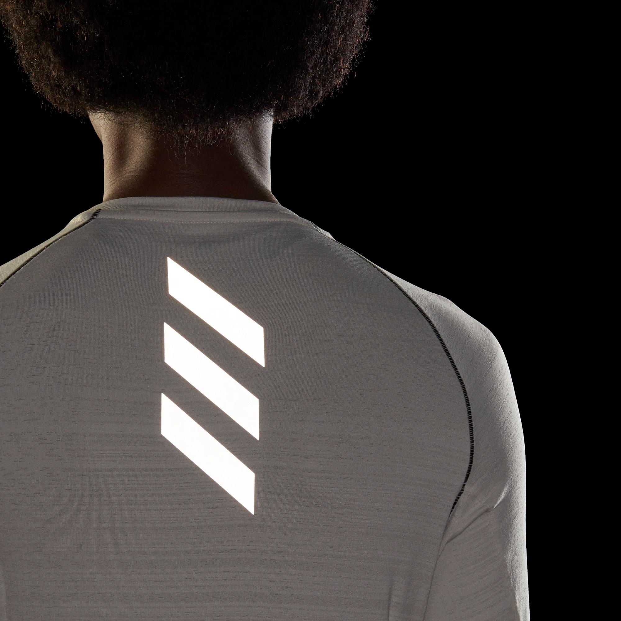 

Adidas Беговая футболка Aeroready Adi с длинным рукавом и круглым вырезом, с полосатым логотипом, женская, зеленый, GJ9902 L