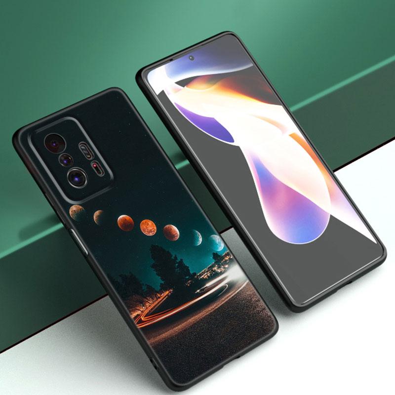 Moon Stars Space Astronaut Black Phone Case For Xiaomi Mi 9 SE 8 10T 11 12 13 Lite 9T 11T 12S 12T 13T 14 Pro 5G NE 11i 12X