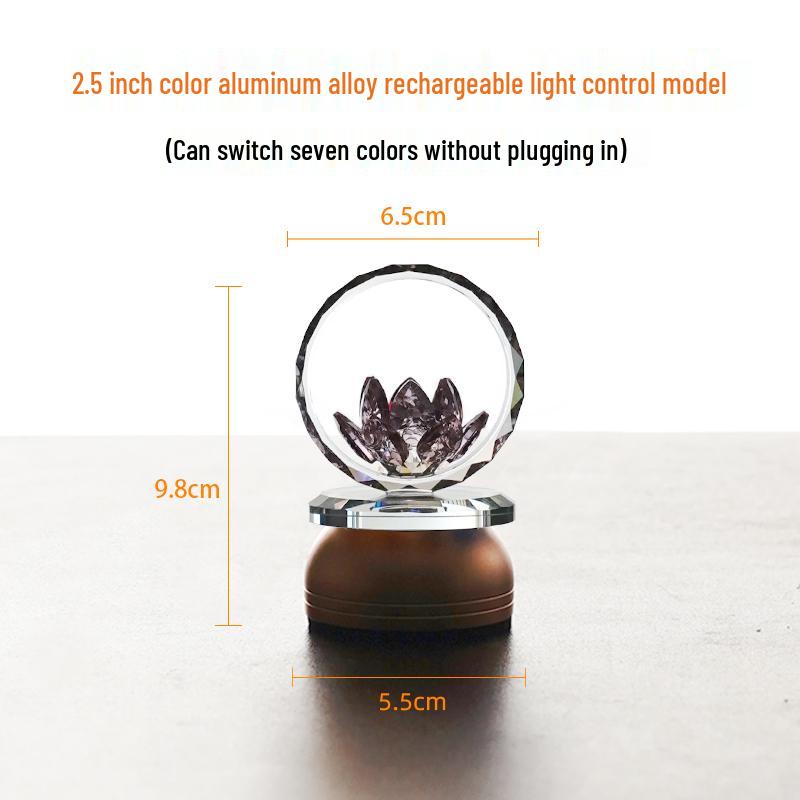 2025 Rechargeable Pink Crystal Lotus LED Buddha Night Lamp
