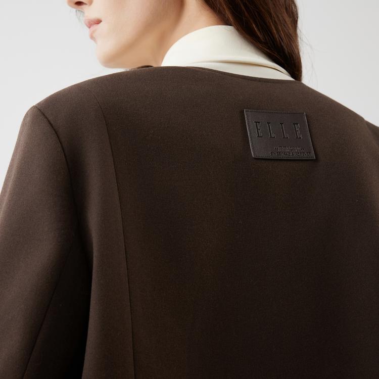 Elle French Vintage Round Neck Casual Loose Versatile Elegant Long Sleeve Blazer Women blazer EX52835