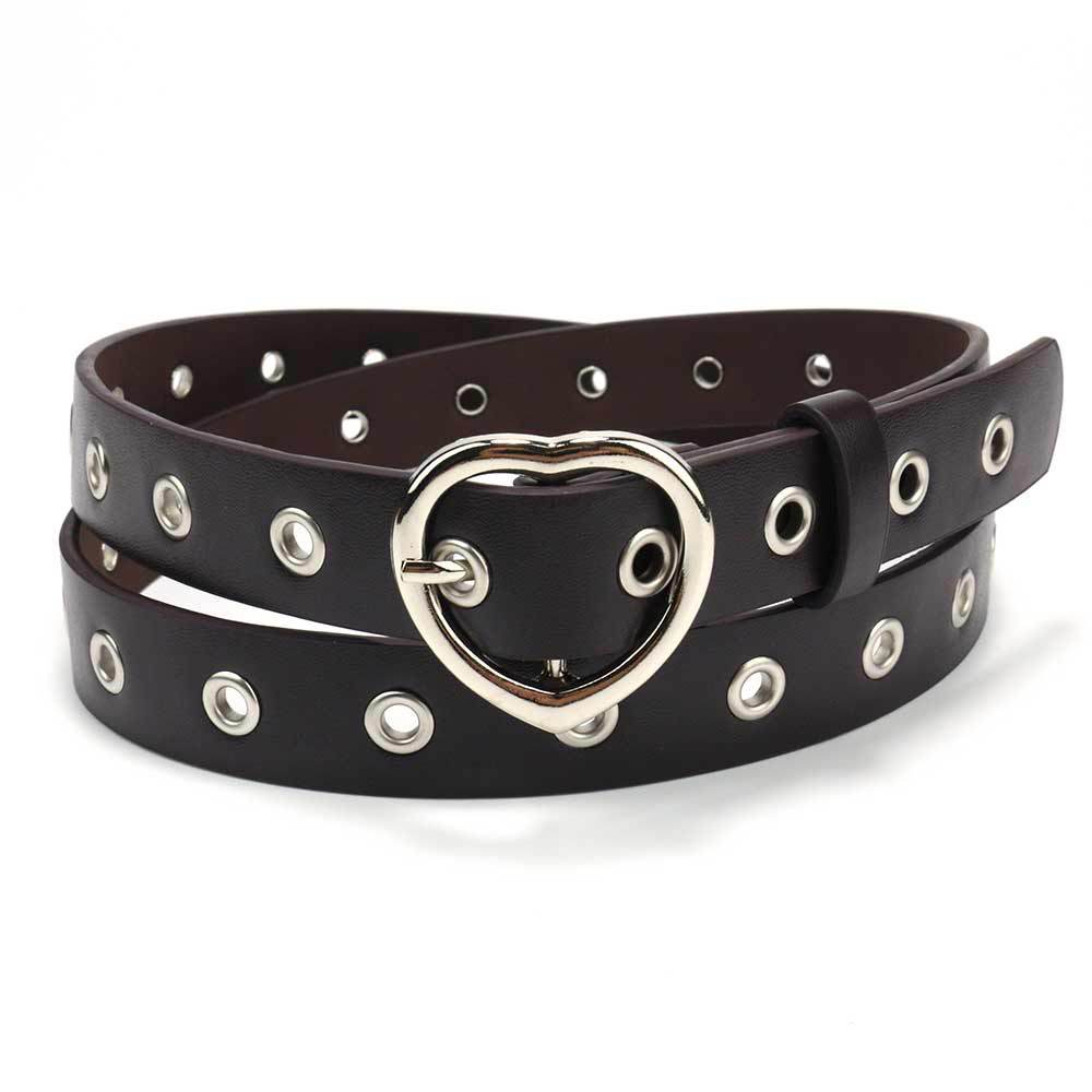 

Ремень женский панк широкий талия печать персиковое сердце пряжка декоративный сто башен полый глаз женский ремень темно-коричневого