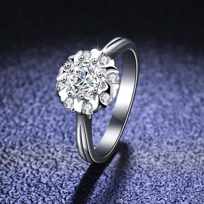 S925 zilveren moissaniet ring ingelegd met luxe en modieuze dames live vingerring trouwring aanzoeks diamanten ring cadeau voor vriendin