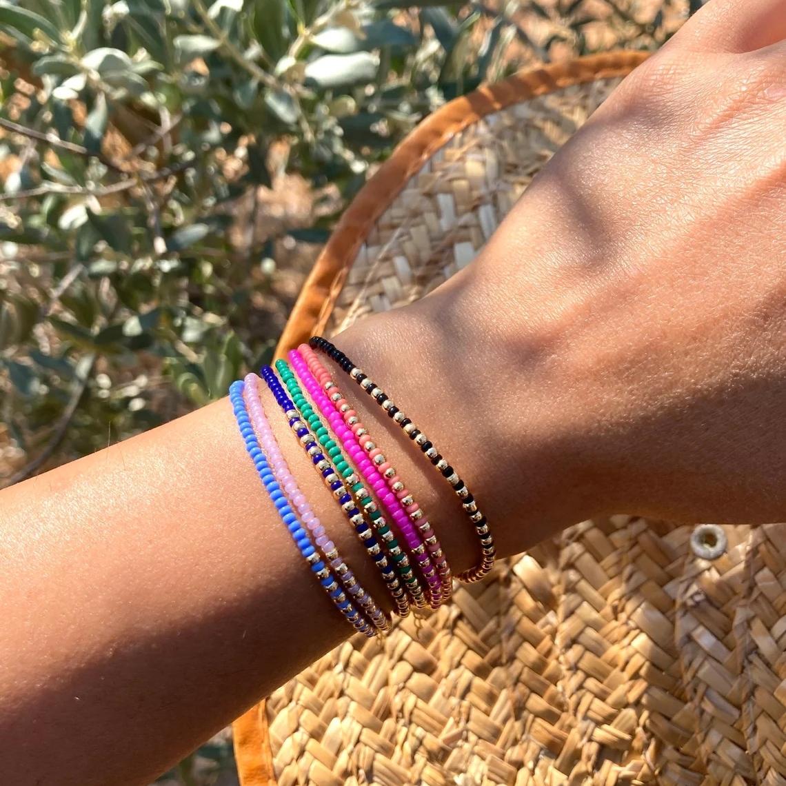 

Vlen Multicolor Boho Miyuki Seed Beads Dainty Bracelets for Women Gold Plated Beads Bracelet Stack Surf Pulseras Summer Jewelry чёрный