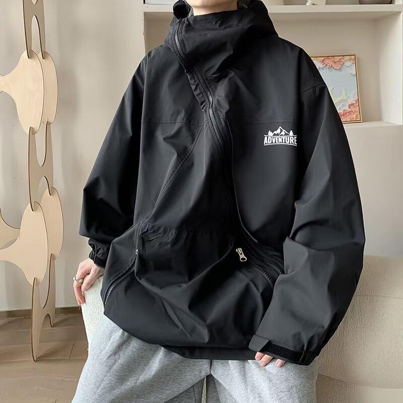 

Осенняя куртка мужская куртка водонепроницаемая повседневная куртка функциональная американская свободная M чёрный