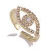 ZAKOL Fashion Turkey Evil Eye Zircon Inlaid Adjustable Open Rings Sliver Gold Color Aesthetic Ring Party Zircon Anillos Mujer