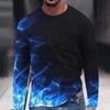 Camisetas con gráficos de llamas, camisetas con estampado 3D para hombres y mujeres, camisetas casuales de moda de manga larga con cuello redondo, camisetas de gran tamaño Harajuku para niños, camisetas, ropa