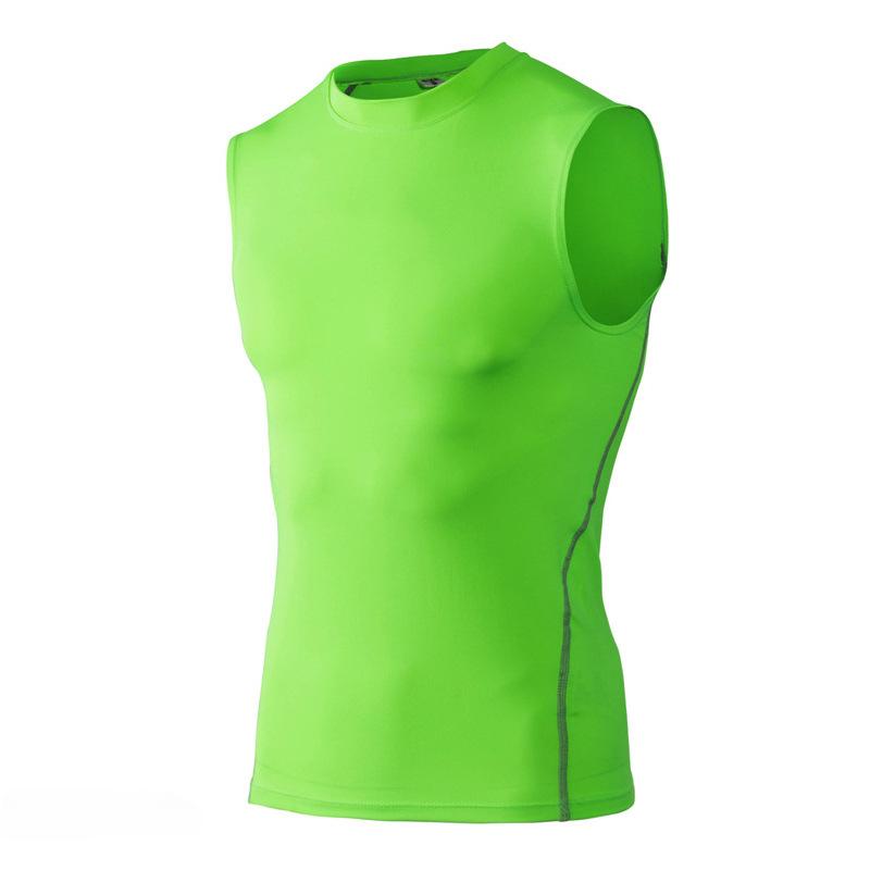 Men Running Sports Sleeveless T-Shirt Compression Training Vest Fitness Tank Base Layer Top Singlet Activewear Quick Drying