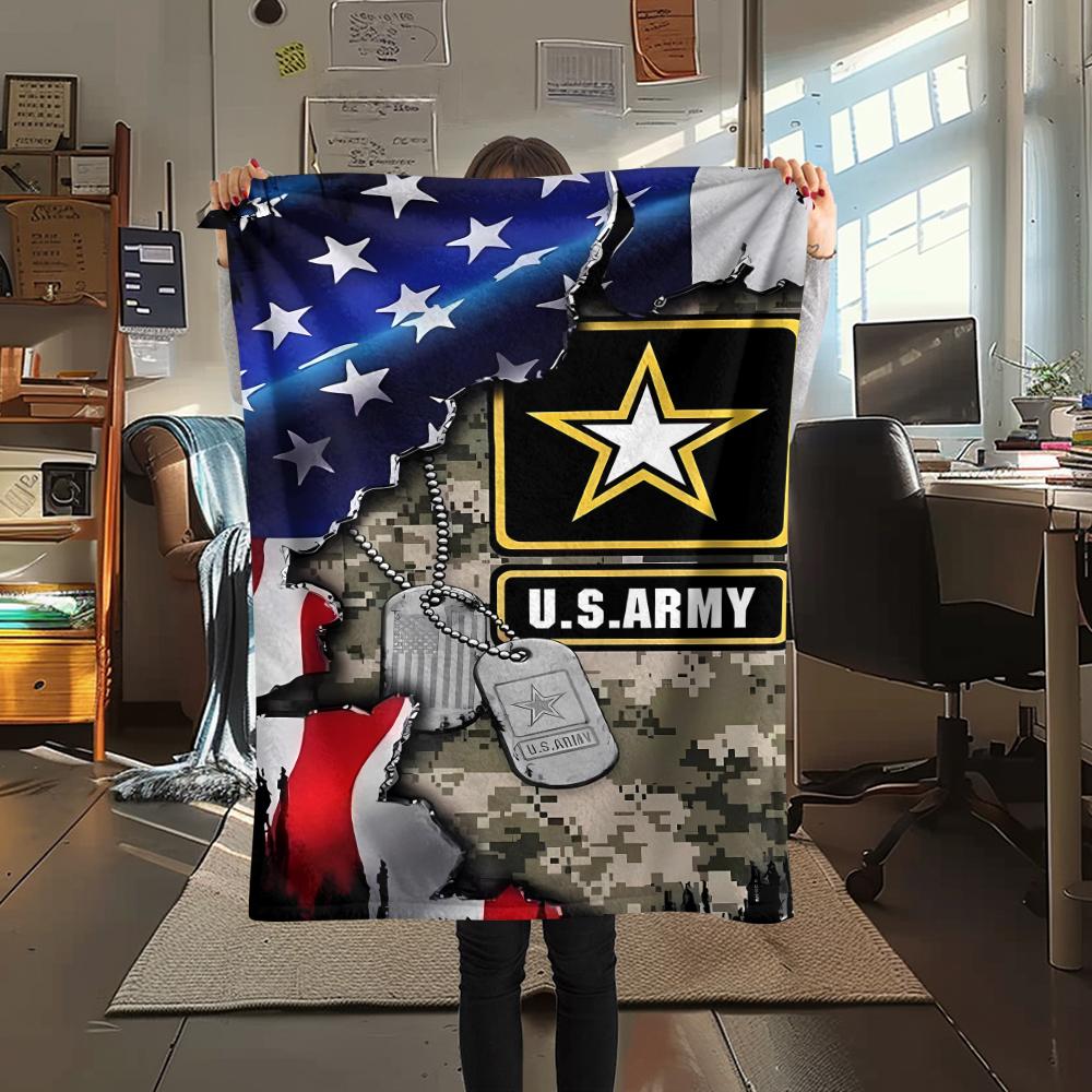 1PC US Air Force Recruiting Print Flannel Blanket, High quality All Seasons, Home Decor, Warmth and Comfort, Perfect for Christmas Gifts