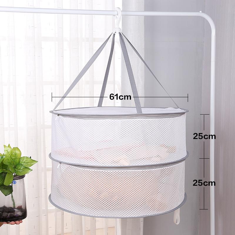 Three-Tier Windproof Folding Sweater Drying Rack Basket