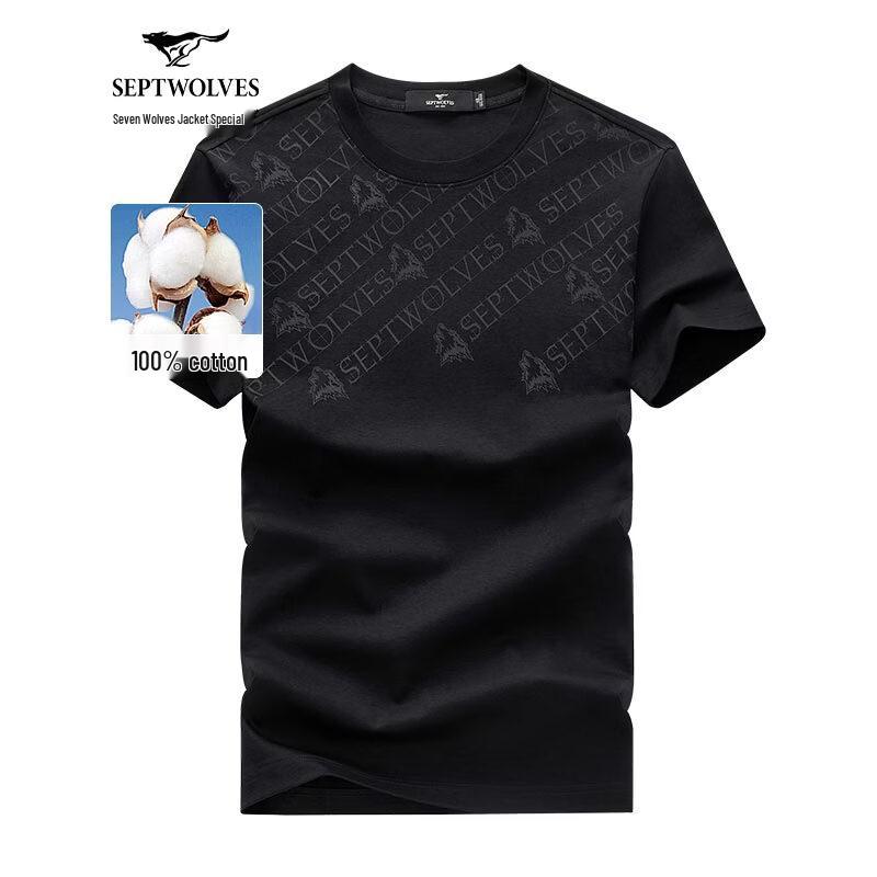 Septwolves Men s Classic Pure Cotton Short Sleeve T-Shirt XL 175