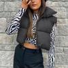Damen Baumwoll-Steppweste mit Reißverschluss Stehkragen Streetwear Leichtgewichtige Outdoor-Camping-Weste 11 Farben