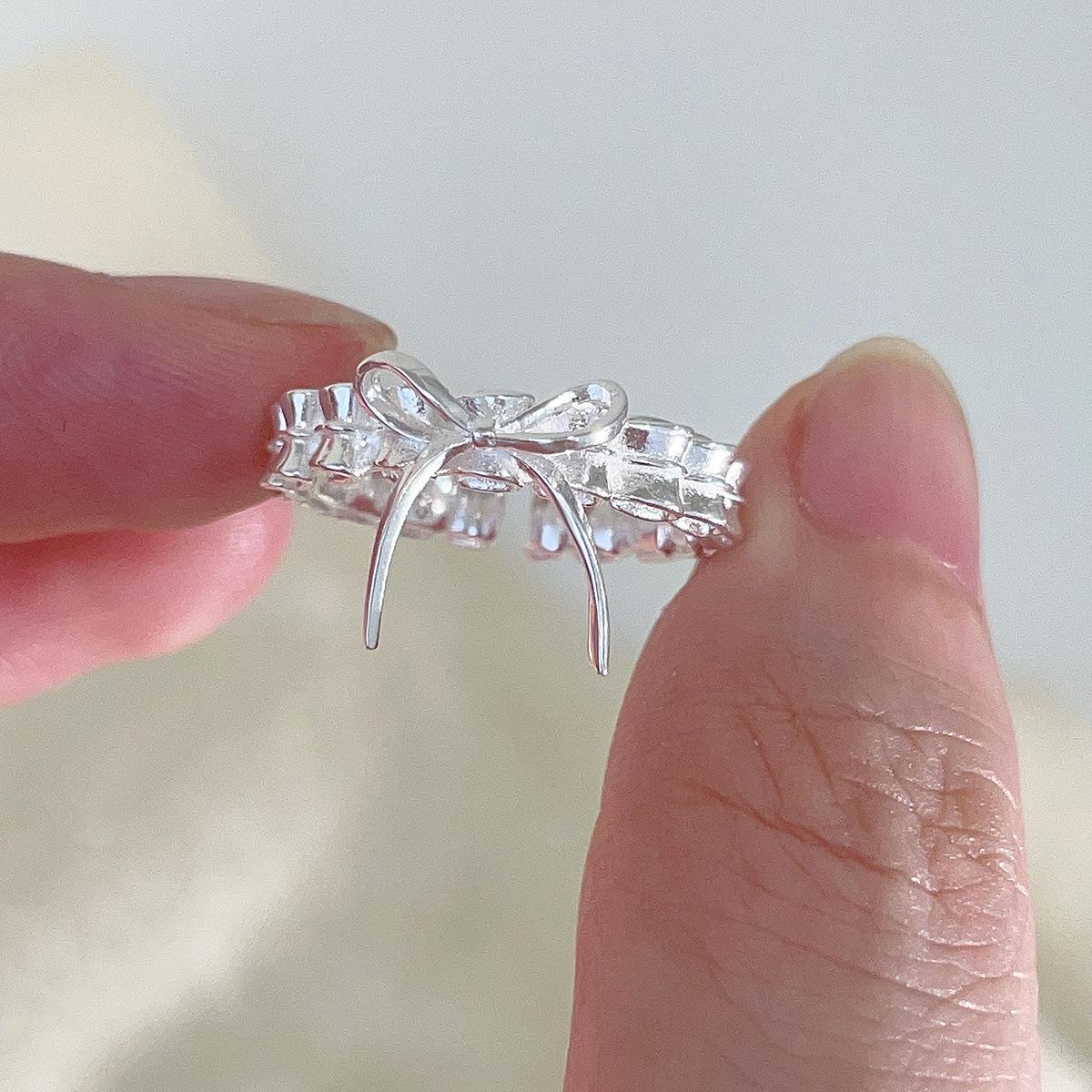 

Кольцо-бантик из стерлингового серебра 925 пробы, женское, нишевое, дизайнерское, изысканное и универсальное, новое кольцо на палец opening adjustable