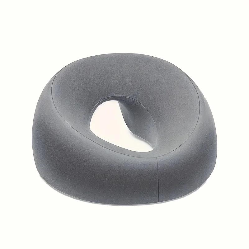

Soft O-shaped ringed pillow for spas and salons - grey interior, multi-purpose facial mat with zipper closure pillow серый