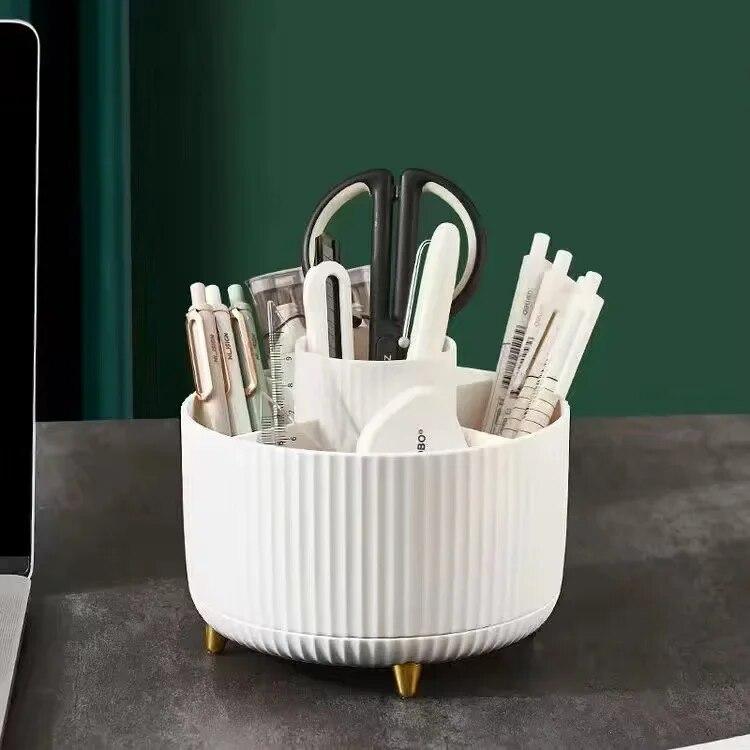 Rotierende Aufbewahrungsröhre für Make-up-Pinsel auf dem Schreibtisch, Kosmetik-Organizer, Heimgebrauch, Kamm, Eitelkeit, Lidschattenpinsel, Lippenstiftbox, Stifthalter