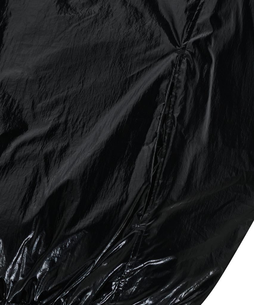 Ironyporno Whiteline 86-Iro340 Essential Balloon Glossy Collar Short Padded Jacket Black