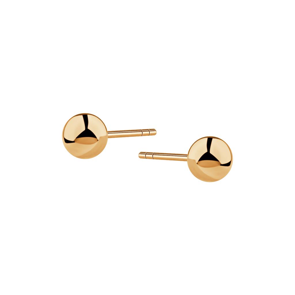 Gold Ball Earrings 4mm