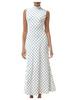 European Style Vintage Polka Dot Print Sleeveless Round Neck Slim Fit A Maxi Dress