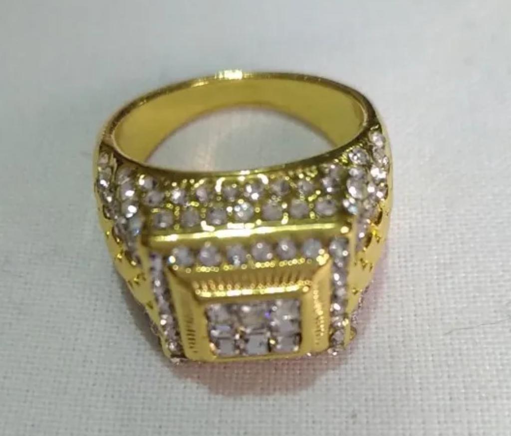Hot Selling Gold Plated Rings For Men Zirconia  Hiphop Ring Wholesale Size 6-13