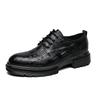Fashion Spring Luxury Brand Designer Dress Shoes Men Shoes Thick Bottom Platform Casual Oxford Low Heel Lace-up Round Head Shoes