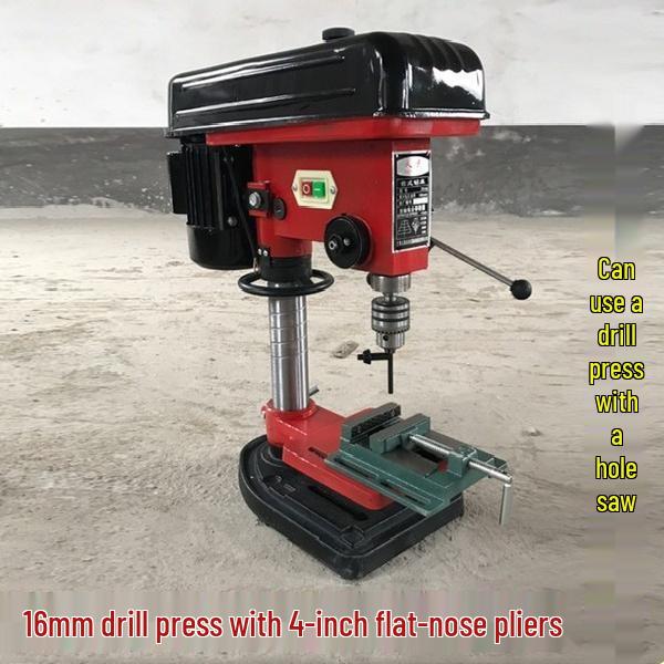 220V Multi-Function Woodworking Bench Drill with 16 Tools and Workbench
