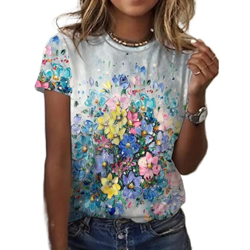 

GMXIA Летняя футболка с круглым вырезом и принтом «бабочка» с короткими рукавами XXXL