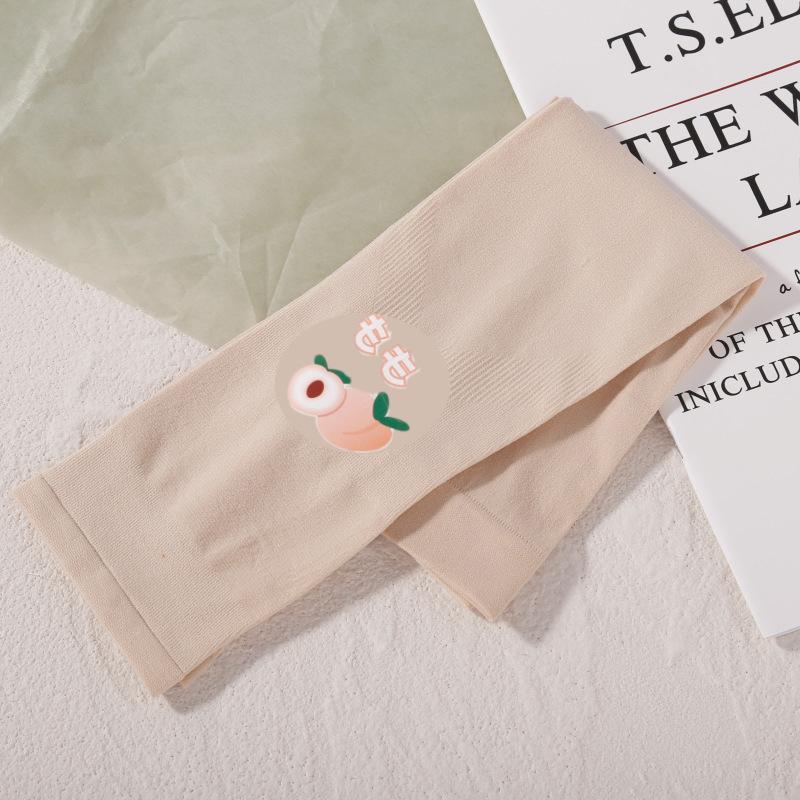 

1Pair Fruits Print Cycling Driving Sun Uv Protection Arm Sleeves For Women Girls Outdoor Versatile Breathable Ice Silk Sleeve телесный