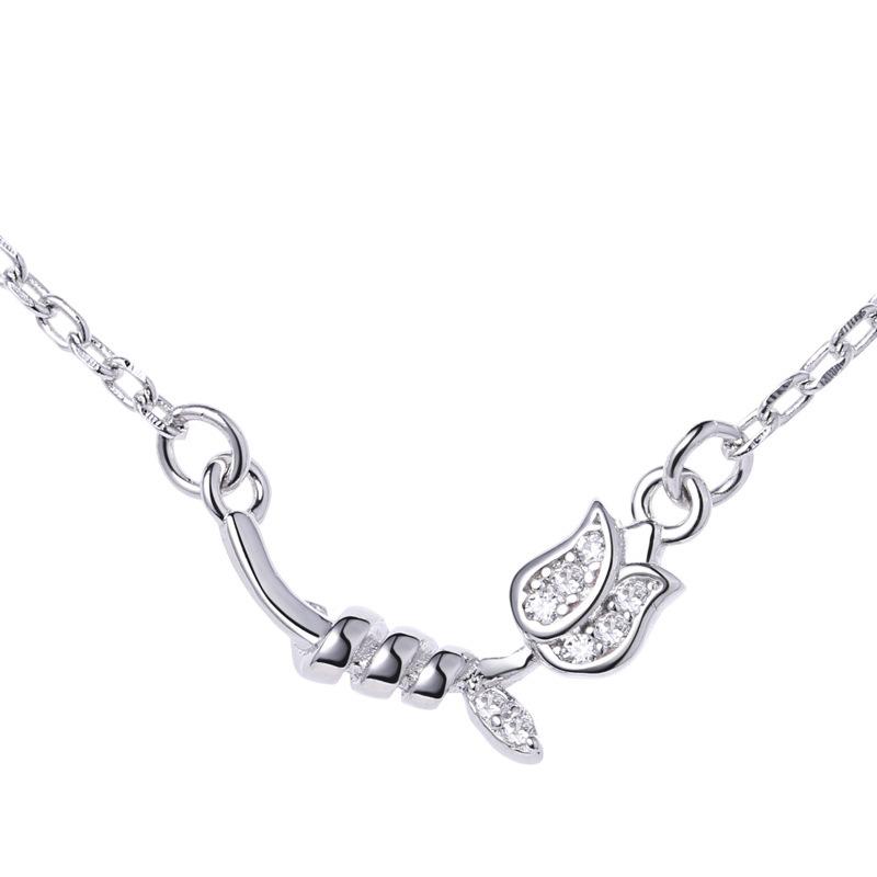 Rose necklace women's trend collarbone chain ins style Korean version temperament pendant niche jewelry