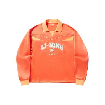 Polo da donna Li Ning con inserti a lettere Rosa Arancio APLU032-1