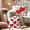 Vikama Red Heart Design, Decorative Pillow Cover For Valentine'S Day And Weddings, Washable Pillowcase, For Sofas And Bedrooms
