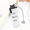 Black Cat "Please Stay Here" Stainless Steel Bookmark - Great Gift for Cat Fans & Bookworms on Birthdays & Christmas