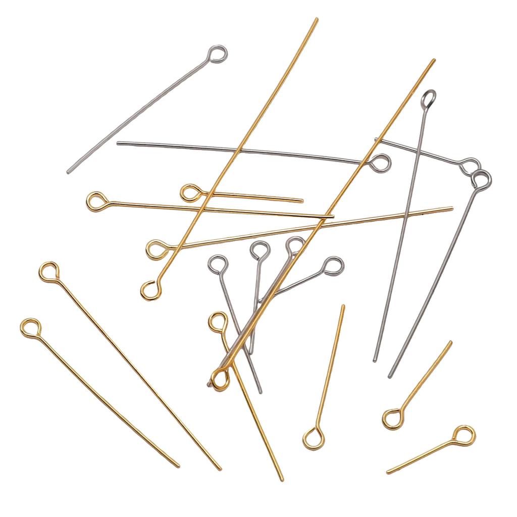 50/100Pcs Stainless Steel 9-Shape Needle Charm Accessories For DIY Necklace Bracelet Jewelry Making