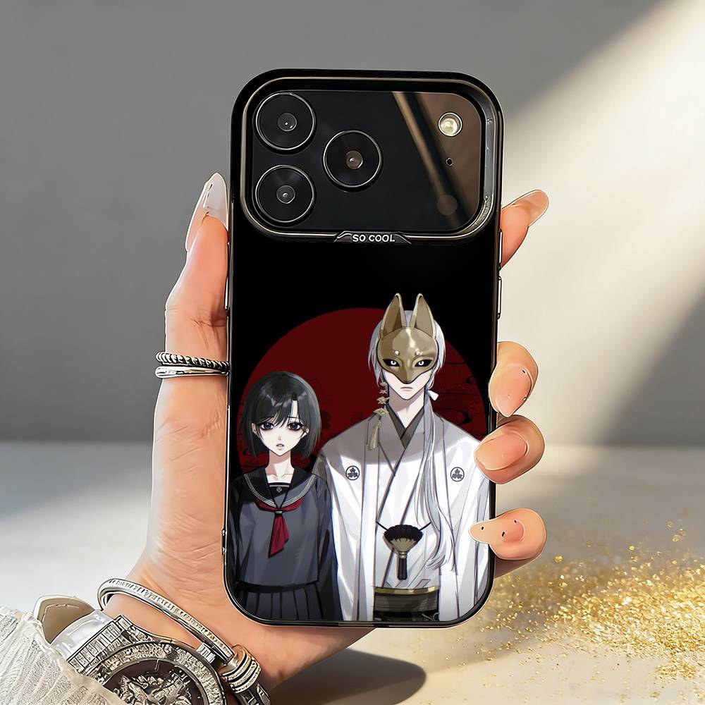 

Мистер. Чехол для телефона Лиса в маске и студентка для iPhone17,16,15,14,13,12,11,Pro,MAX Белый Матовый Ударопрочный Чехол iPhone17promax