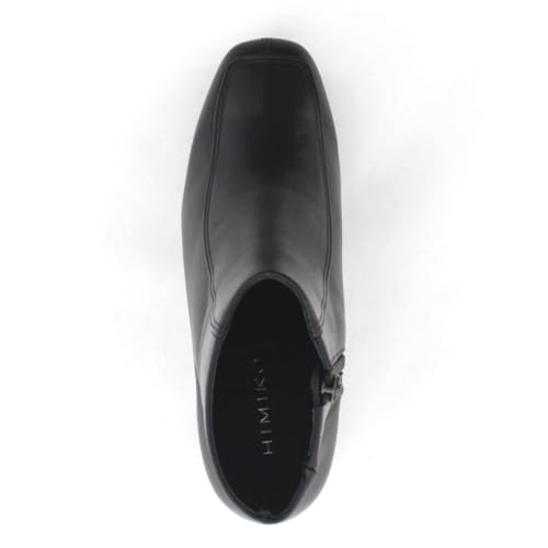 Gepolsterte Plateau-Stiefeletten aus echtem Leder warm HIMIKO mit eckiger Spitze 651413 schwarz 235