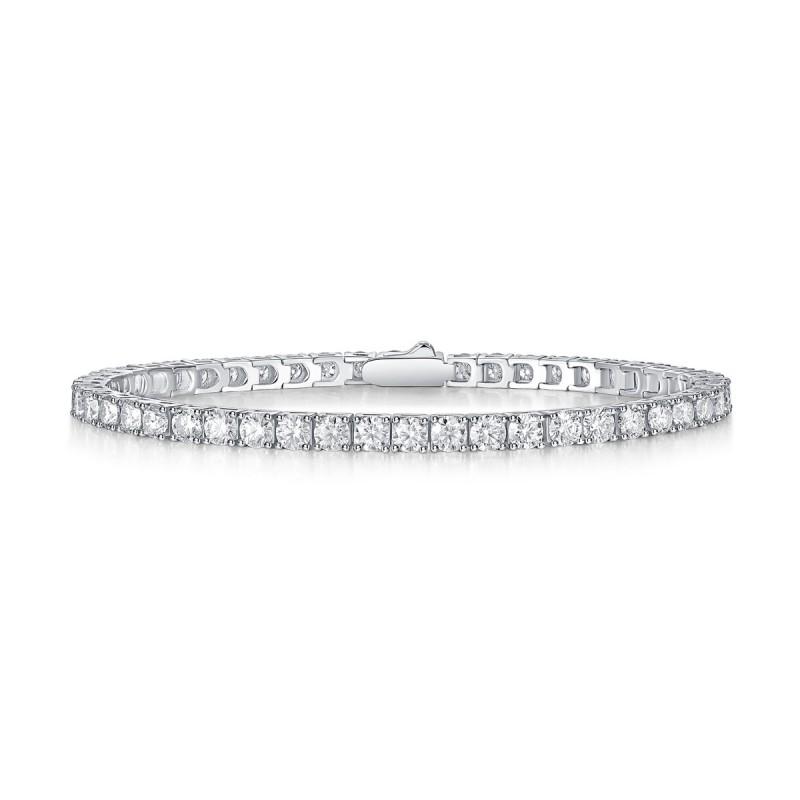 Sterling Tennis Bracelet With D-Color Moissanite Stones Lightweight Luxury Stackable Chain Women Adjustable