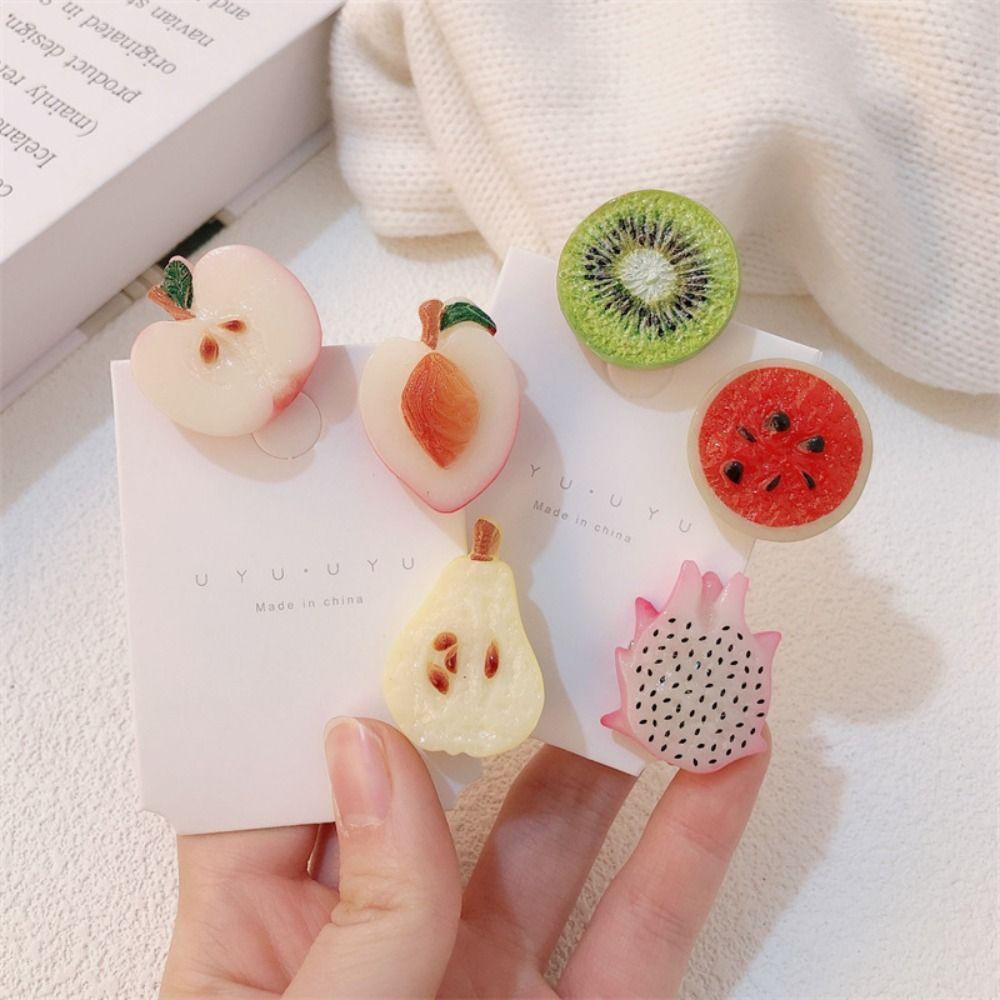 

Lightweight Fruit Resin Patch Mini Handmade Hairpin Material Hair Clip Accessories Female Style Kiwi Fruit