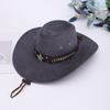 Popular Men's and Women's PU Leather Top Hat, Metal Silver Chain Buckle Star Gem Rhinestone, Houston Rodeo