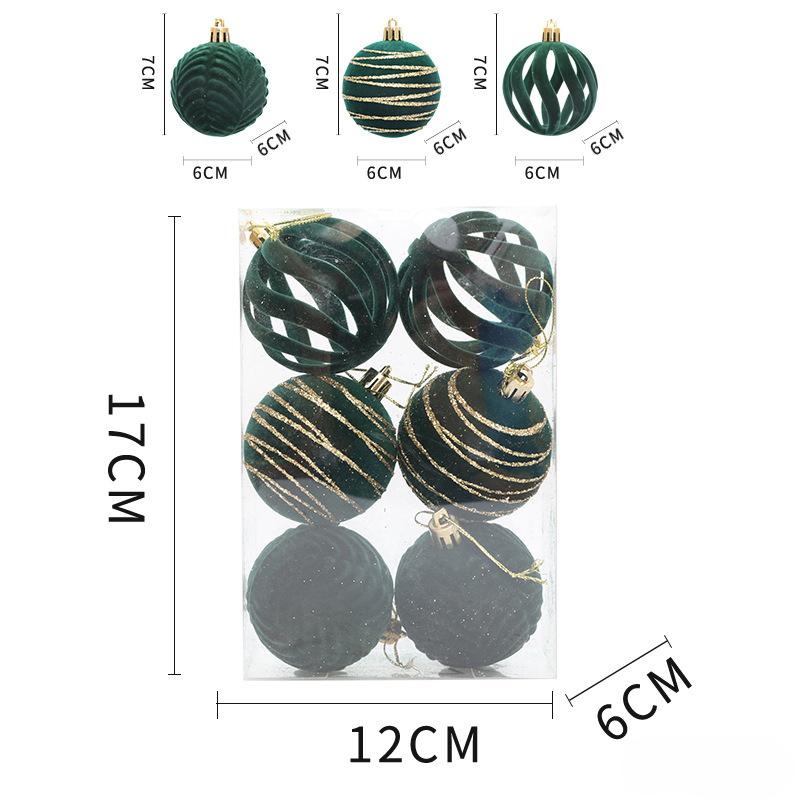 6/12pcs 6cm Wine Red Christmas Ball Ornaments Christmas Tree Party Decoration New Year Christmas Spheres Pendant Velvet Balls
