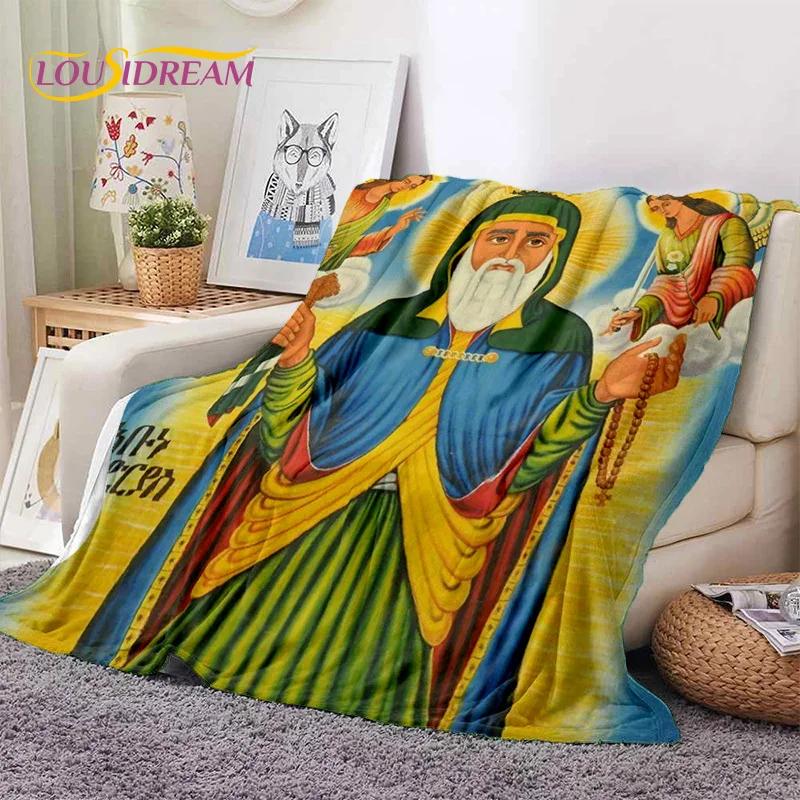 Cartoon Africa Ethiopian Custom Painting Art Soft Flannel Blanket for Bed Bedroom Sofa Picnic,Throw Blanket for Outdoors Leisure