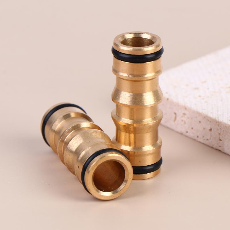 1/2/3Pcs 2 Way Garden Brass Hose Connector Joiner Coupler Watering Water Pipe Tap Male Water Pipe Repair Extension Joints