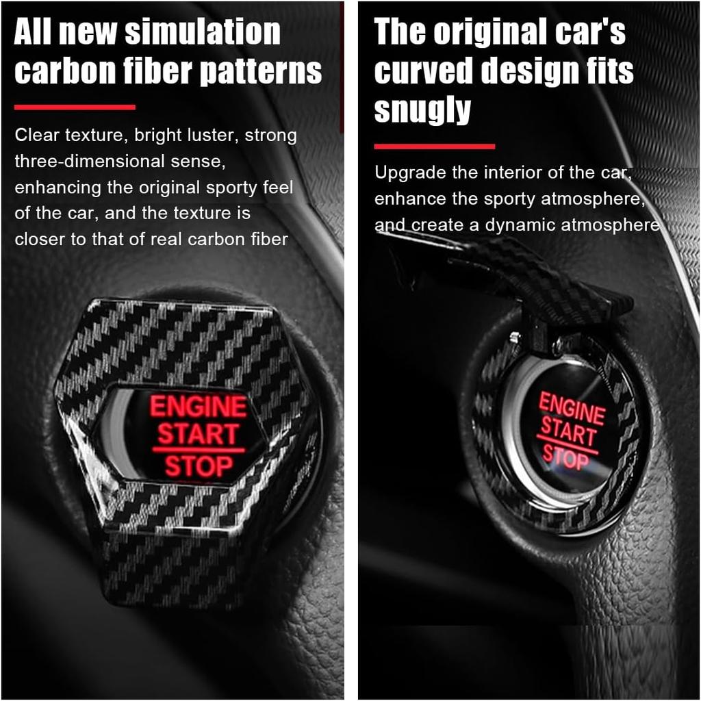 Car Engine Start/Stop Button Cover, Zinc Alloy Car Push Button Start Cover Car Power Control Trim, Universal Key Ignition Switch Protective Cover for