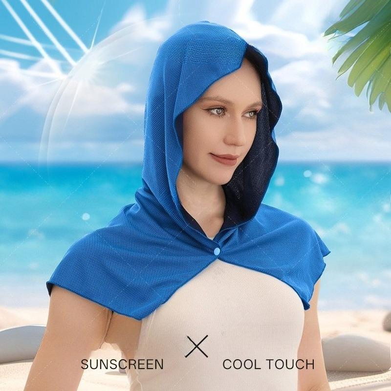 U-shaped cooling hooded towel, minimalist solid color ice cooling towel for fitness, running, and stylish sports