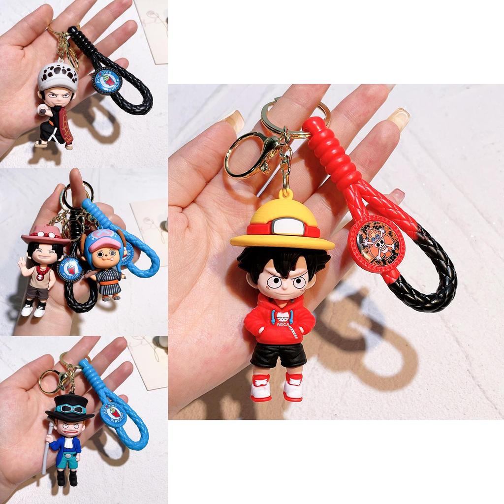 Stylish One Piece Keychain For Luffy Nami Sanji Zoro Fans Durable Silicone Accessory