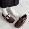Fashion 2025 Autumn Woolen Fabric Women Flats Shoes Fashion Shallow Round Toe Shoes Ladies Comfort Ballet Style Mary Jane Shoes