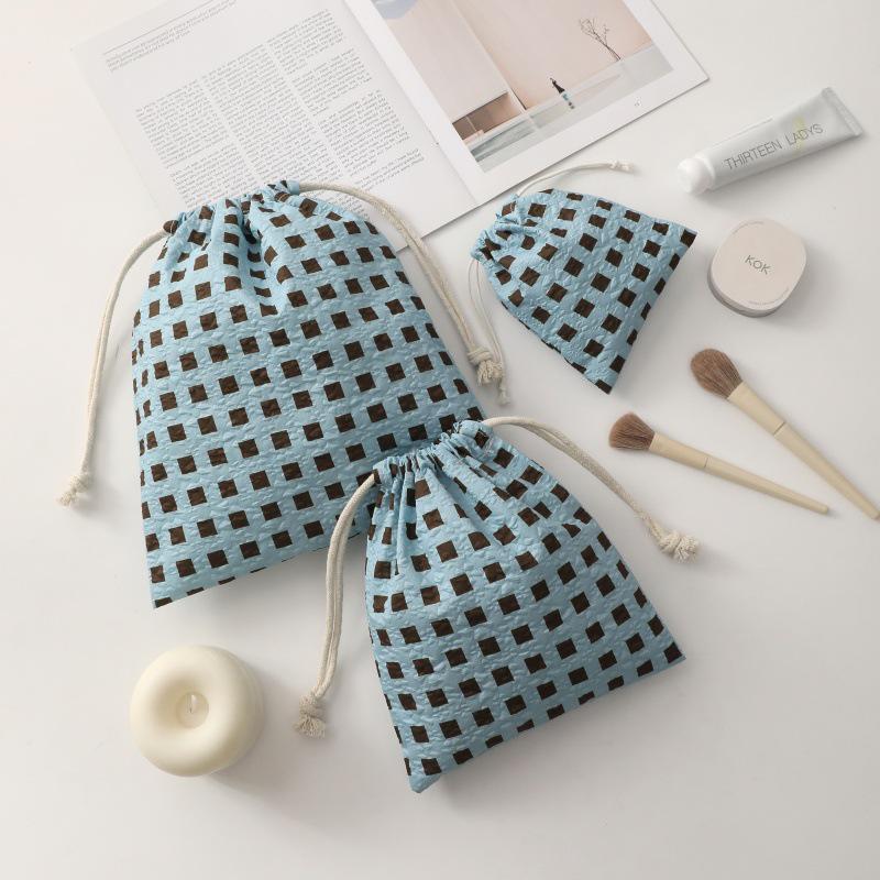 Cartoon Drawstring Backpack & Makeup Bag Set: Three-Piece Women's Storage Collection