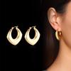 Fashion Square Geometric Hoop Earrings for Women, Chic Metal Stainless Steel Lady Earrings Bijoux Femme New Jewelry