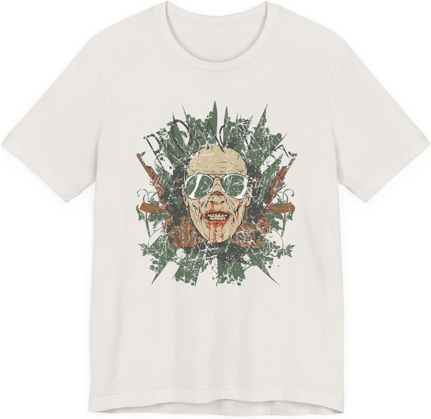 Retro Skull Sunglasses Tee Grunge Floral Skull Graphic Shirt G-2 S