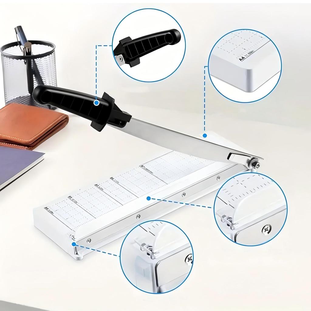 Shigure Paper Cutter Mini Paper Compatible with and B5 Cutting Machine for Copy Business Laminating Office Commercial and Home Corner Scissors White