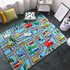 Construction Rugs for Boys Room Construction Play Non Slip Flannel Carpet for Playroom Decor Rug with Truck Tractor Print Mat